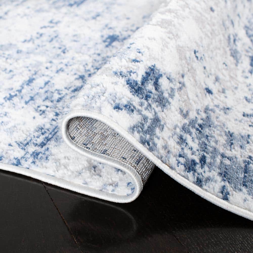 Amelia Navy and Gray Abstract Runner Rug