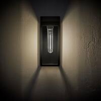 Black LED Outdoor Solar Wall Light; 10 Lumens
