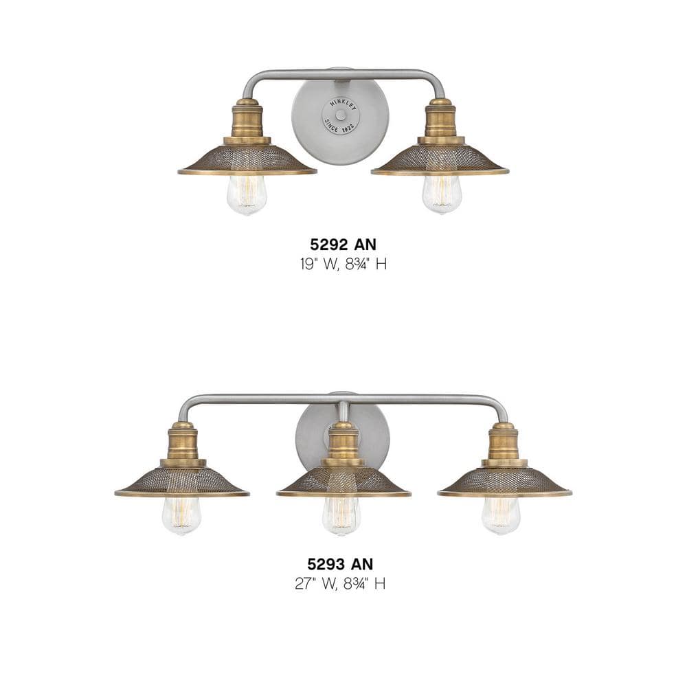 Rigby Antique Nickel 2-Light Mesh Shade Bathroom Vanity Sconce