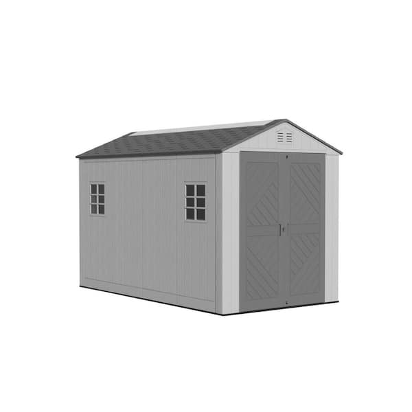 6 ft. W x 11 ft. D Outdoor Storage Shed with Floor (64.2 sq. ft.), Lockable Resin Garden Tool Shed