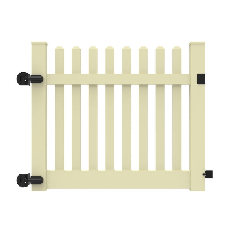 Barrette Outdoor Living Kettle Straight 5 ft. W x 4 ft. H Sand Vinyl Un-Assembled Fence Gate