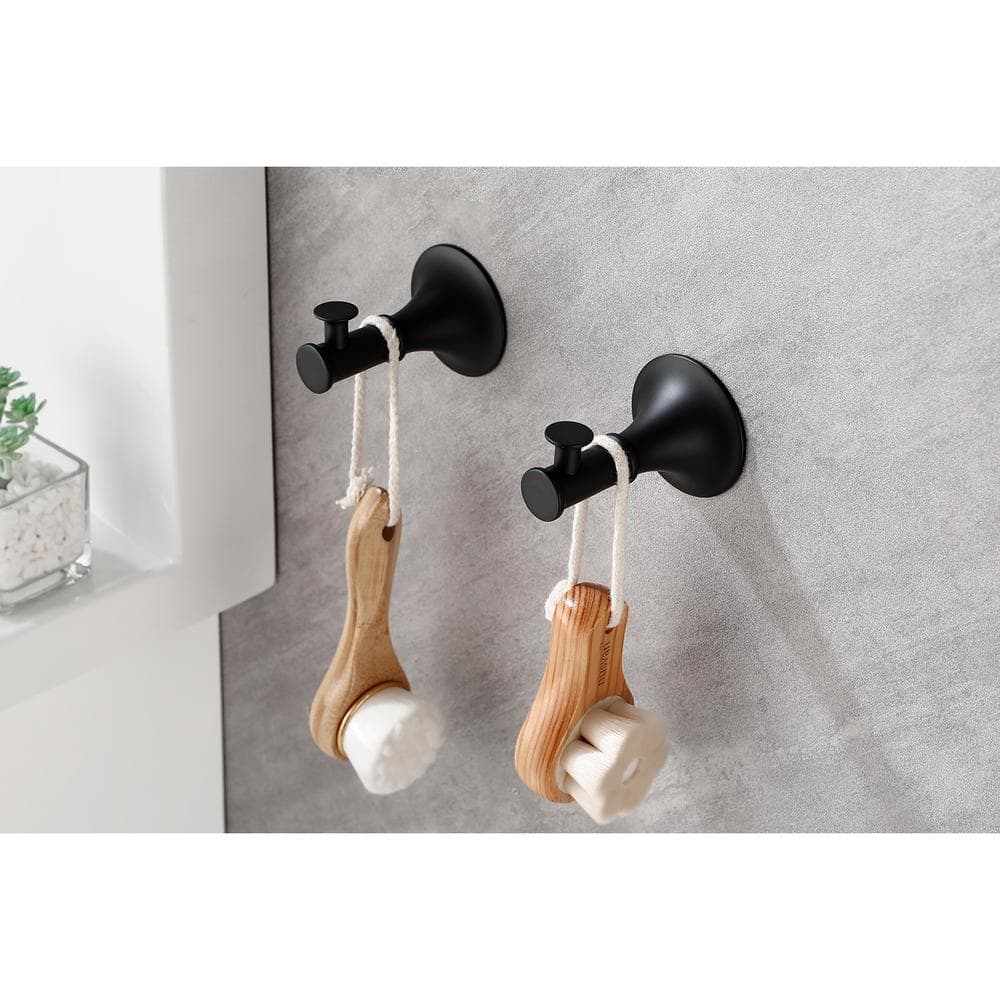 Matte Black 6-Piece Brass Bathroom Hardware Set