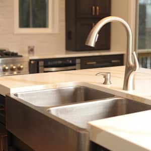 Lange 32 in. Farmhouse Apron Front Undermount Double Bowl 18 Gauge Brushed Stainless Steel Kitchen Sink