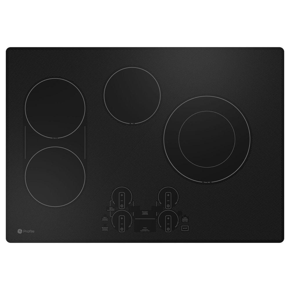 Profile 30 in. Smart Radiant Electric Cooktop in Black with 4 Elements
