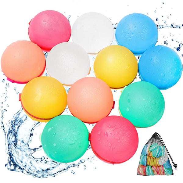 Clovercat Multiple Color Latex-Free Silicone Reusable Water Balloons (12-Pack)