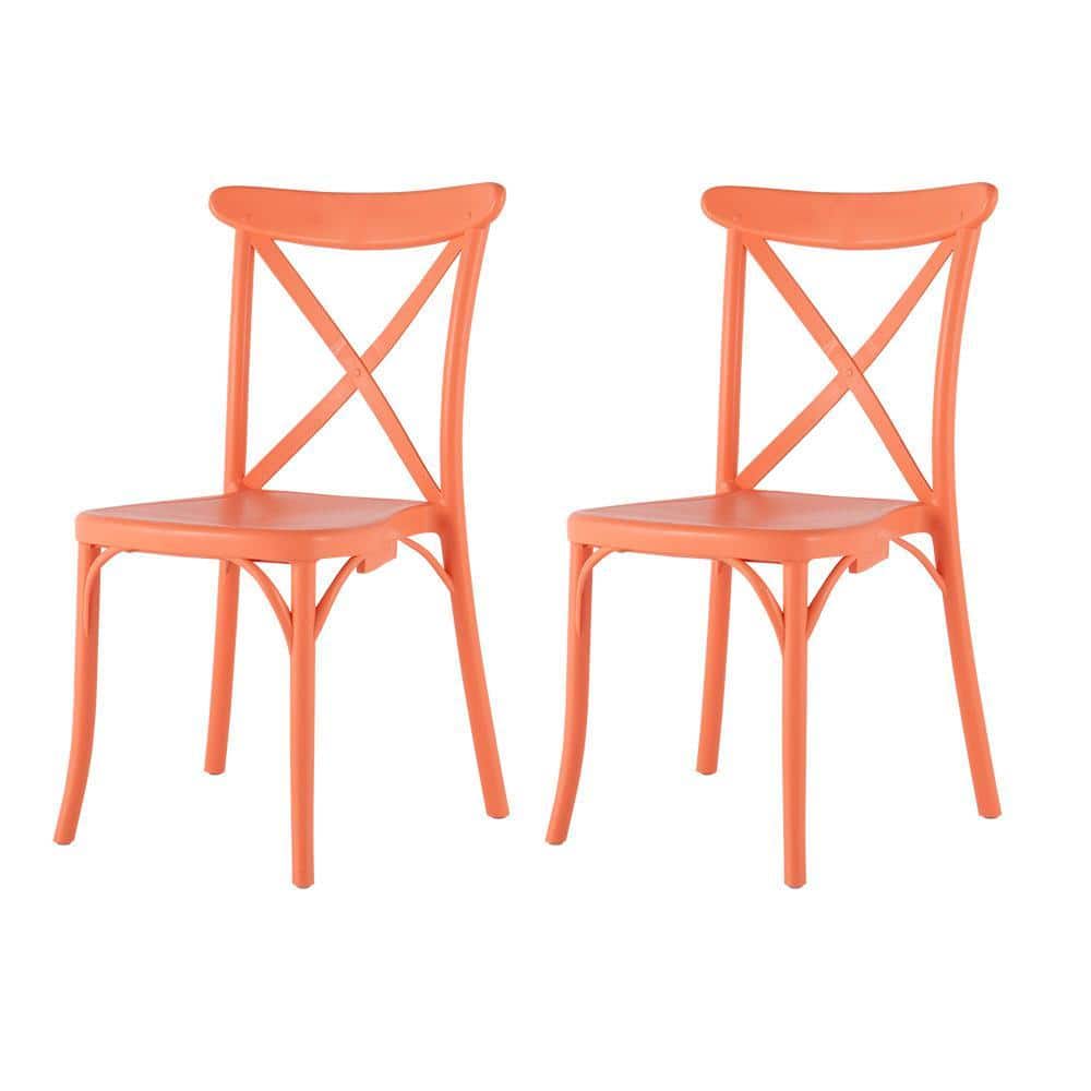Lagoon Stackable X Salmon Dining Chair (Set of 2) 7061R5-SSTOS