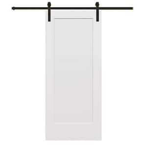 30 in. x 80 in. Smooth Madison Primed Composite Sliding Barn Door with Oil Rubbed Bronze Hardware Kit