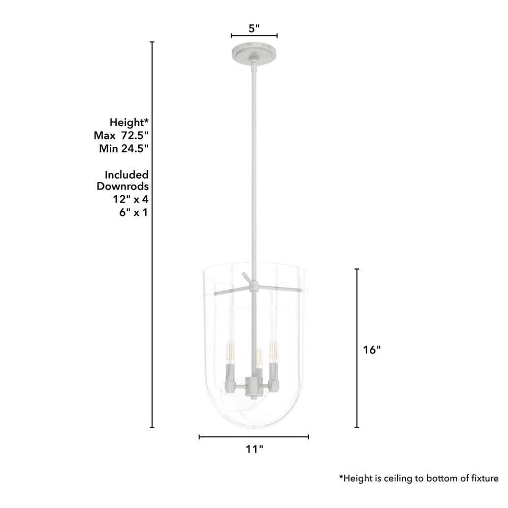 Sacha Brushed Nickel 16" Modern LED Pendant Light with Clear Glass