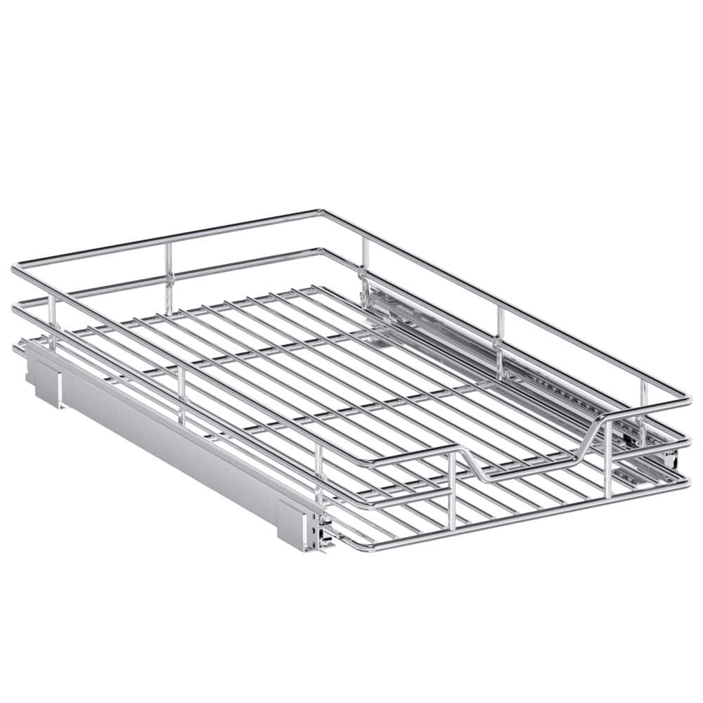 12.5 in. W x 21.5 in. D 1-Tier Pull Out Cabinet Organizer Heavy Duty Slide Out Drawer in Chrome price history on PriceWatchPro