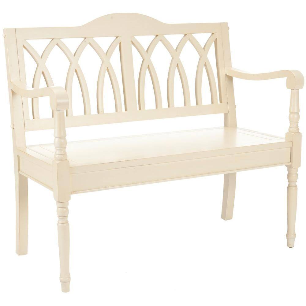 Transitional Gothic-Inspired White Pine Bench - 40"