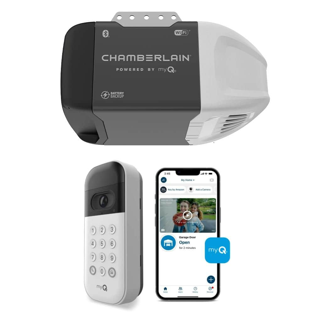 Chamberlain B2211T 1/2 HP Smart Quiet Belt Drive Garage Door Opener ...