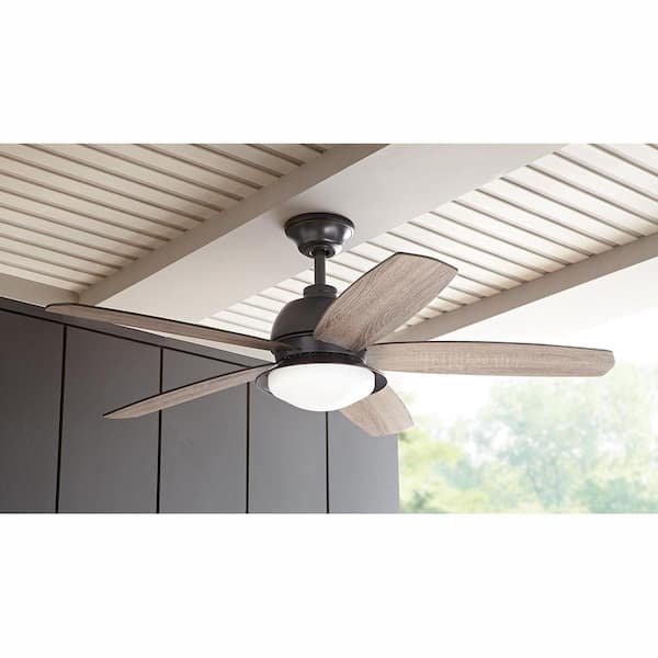 Ackerly 52 in. Indoor/Covered Outdoor LED Natural Iron Ceiling Fan with Light Kit and Remote Control