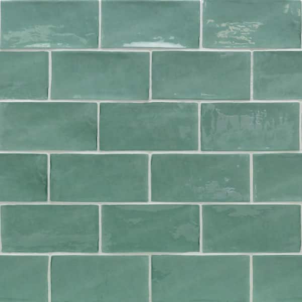 Ivy Hill Tile Catalina Green Lake 3 in. x 6 in. x 8 mm Polished Ceramic Subway Wall Tile (5.38 sq.ft./case) Ivy Hill Tile Catalina Green Lake 3 in. x 6 in. x 8 mm Polished Ceramic Subway Wall Tile (5.38 sq.ft./case)