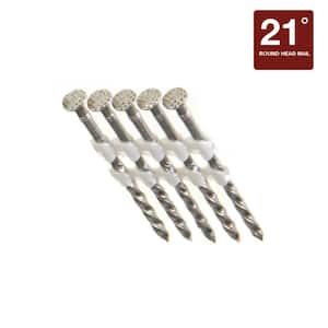 3-1/4 in. x 0.131 in. 21° Plastic Collated 304 Stainless Steel Round Head Spiral Shank Framing Nails 1000 per Box