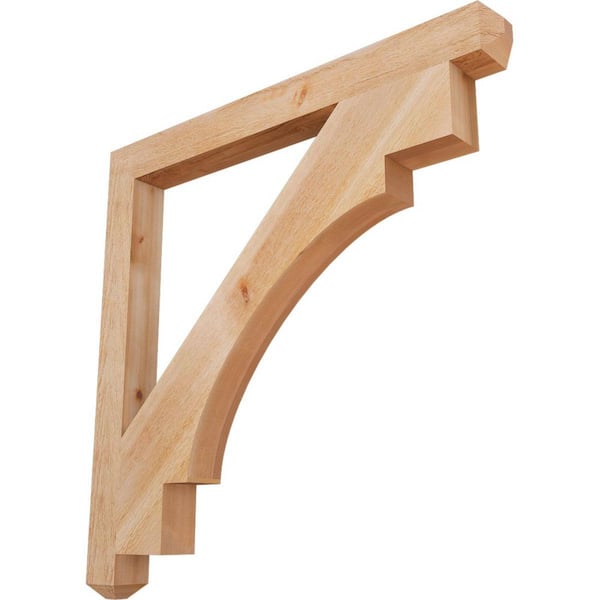 Ekena Millwork 4 in. x 44 in. x 44 in. Western Red Cedar Merced Craftsman Rough Sawn Bracket