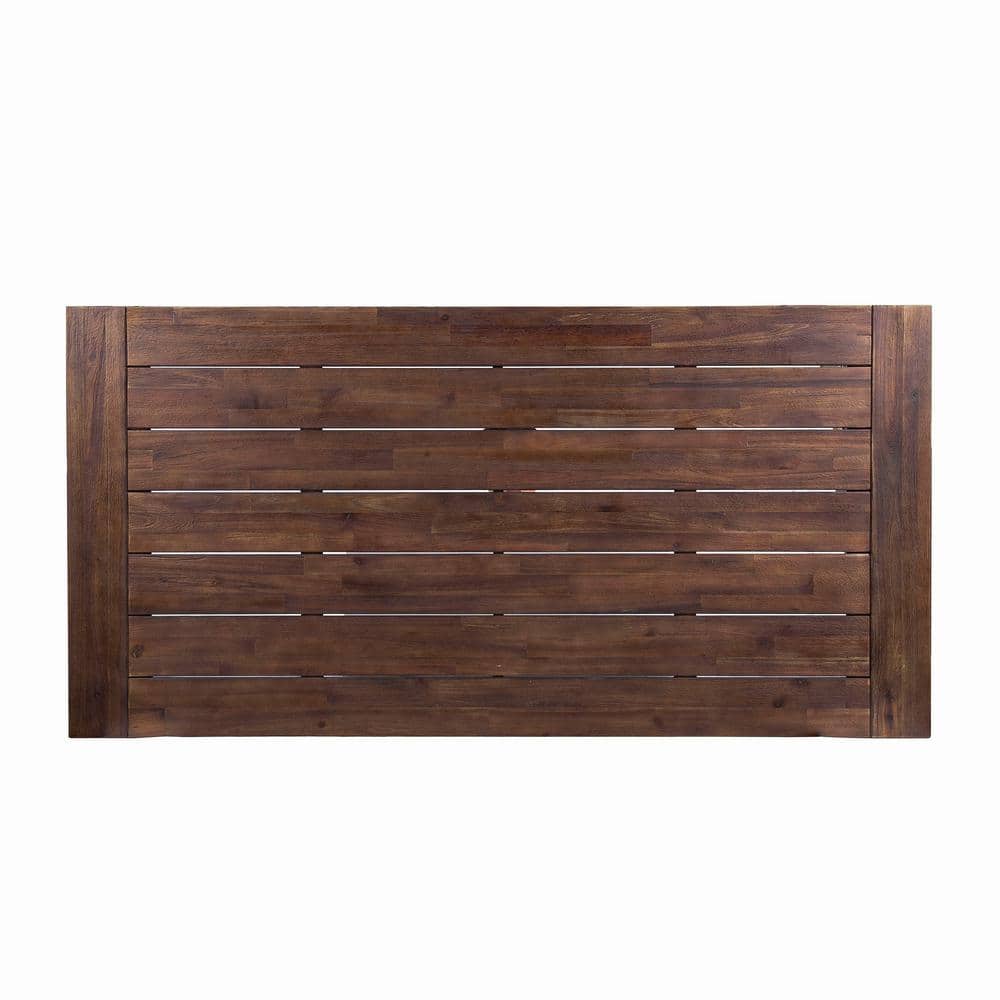 Sandblast Dark Brown and White Acacia Wood 6-Piece Outdoor Dining Set