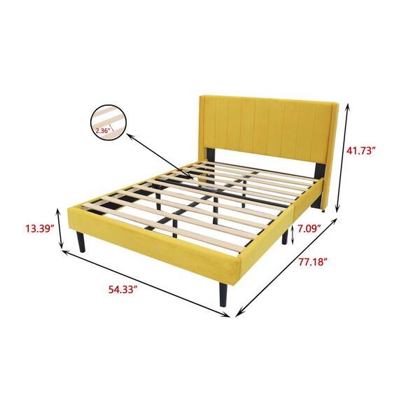 Ziruwu Yellow Full Upholstered Bed, How To Assemble A Full Bed Frame