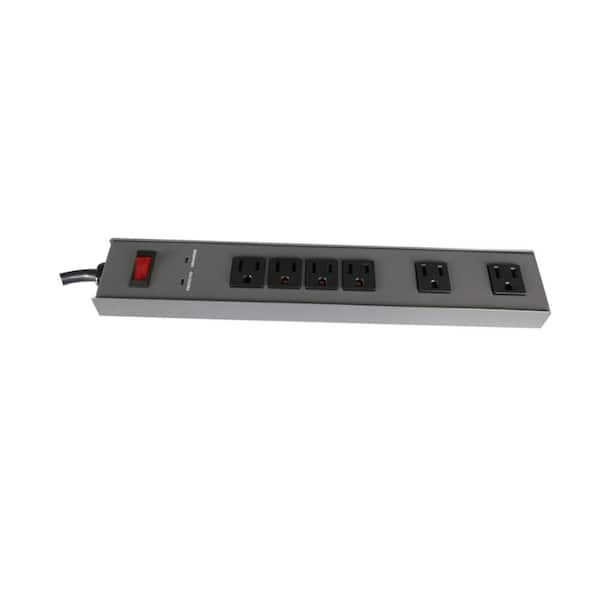 Commercial Electric 8 ft. 6-Outlet All Metal Surge Protector