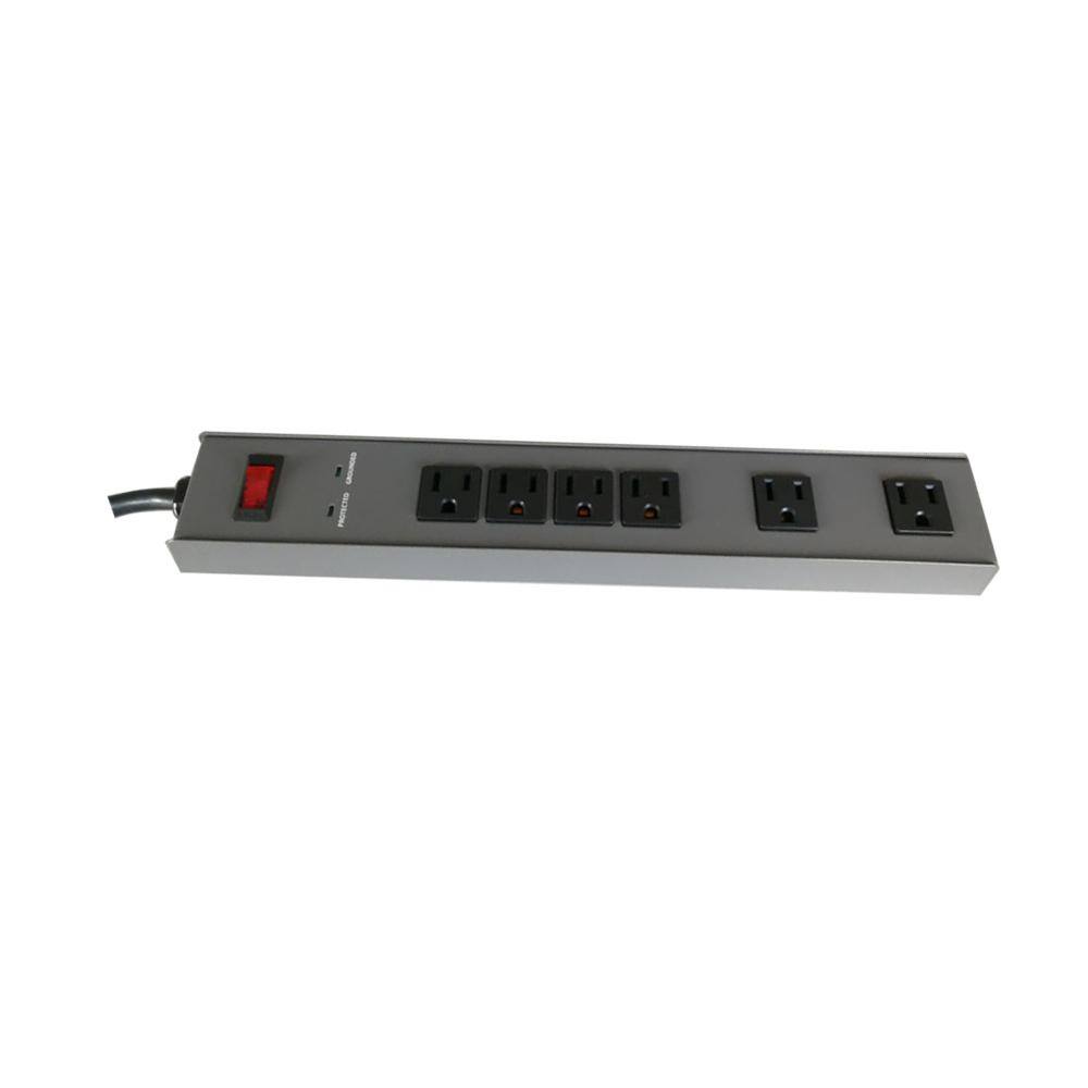 2' 6 Outlet Metal Power Strip 2066NV1S 