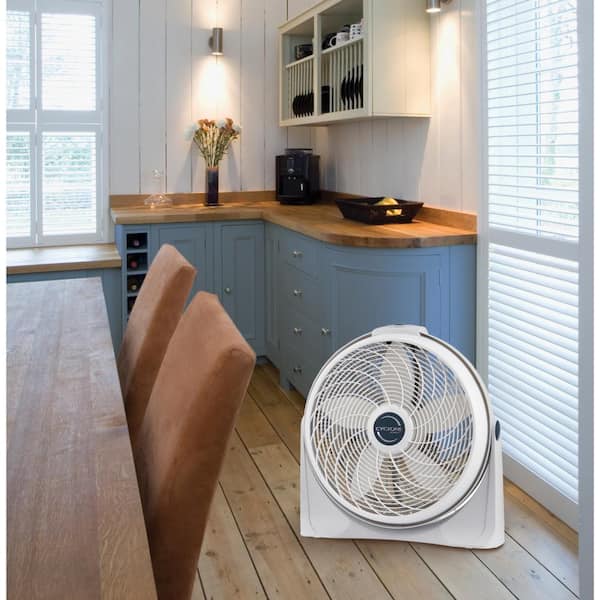 Lasko Cyclone Power Circulator 20 in. 3 Speed White Floor Fan with  Adjustable Fan Head 3520 - The Home Depot