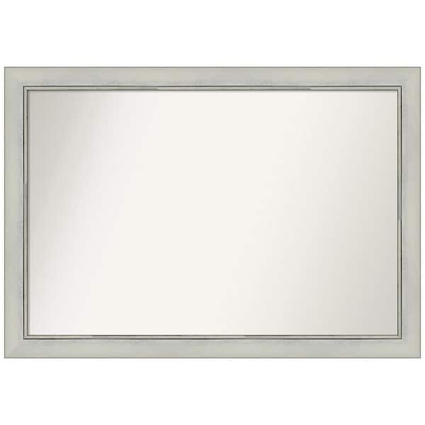 Amanti Art Flair Silver Patina 40 in. W x 28 in. H Rectangle Non-Beveled Framed Wall Mirror in Silver