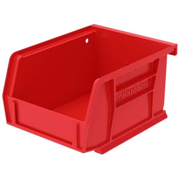 Akro-Mils AkroBin 4.1 in. 10 lbs. Storage Tote Bin in Red with 0.2 Gal. Storage Capacity (24-Pack)