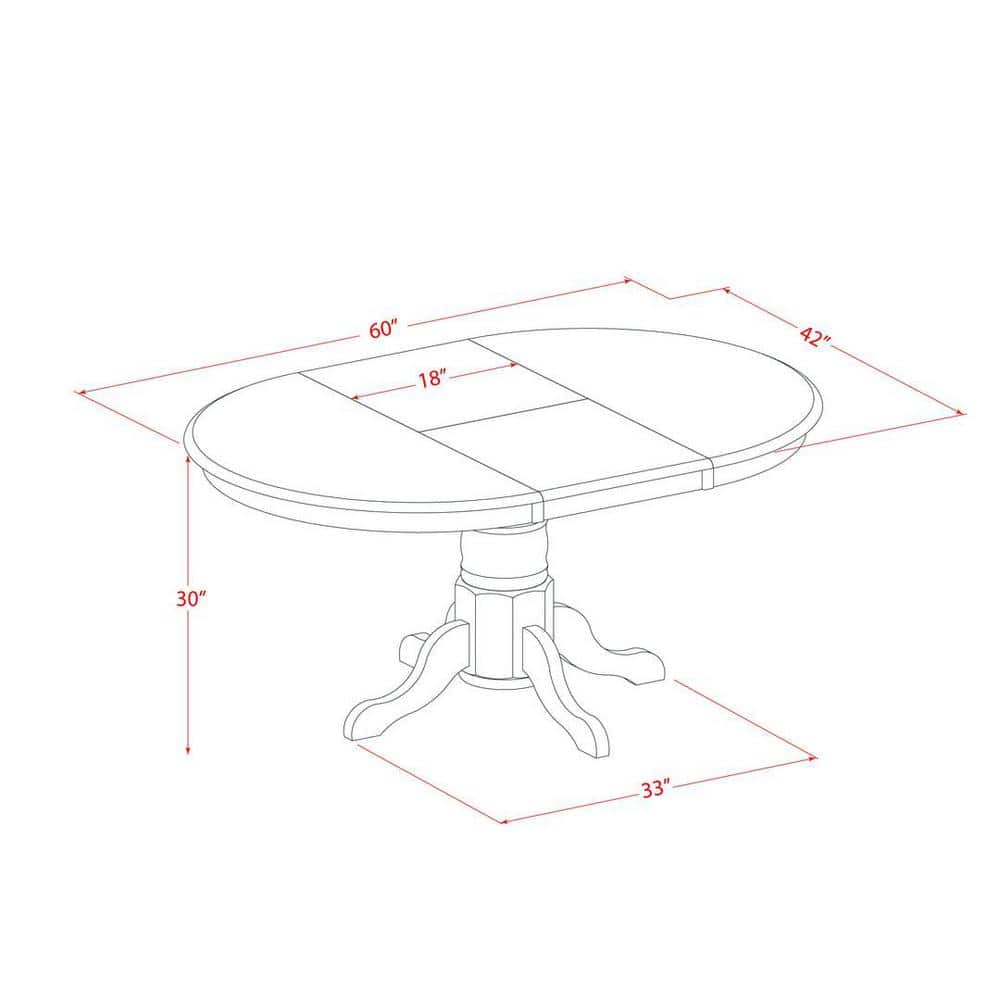 Black and Cherry Oval Wood Dining Set with 4 Chairs