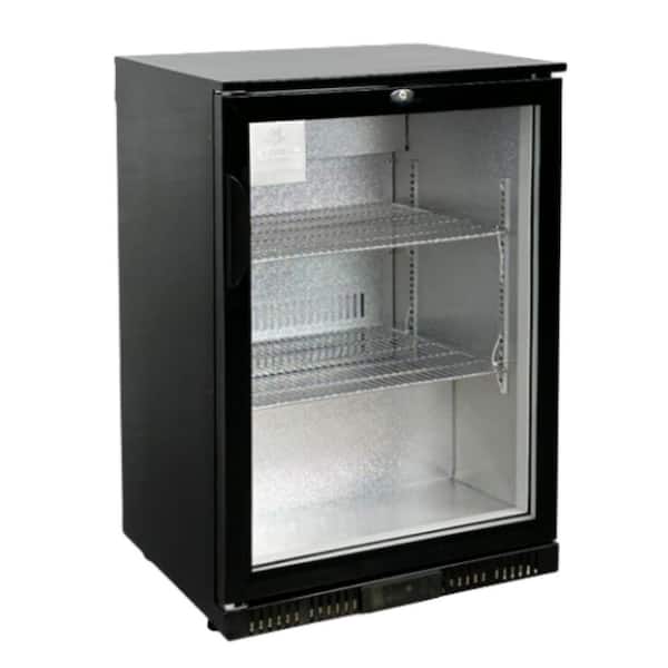 24 in. W 4.6 Cu. ft. Commercial Glass Door Counter Height Back Bar Cooler Refrigerator with LED Lighting in Black