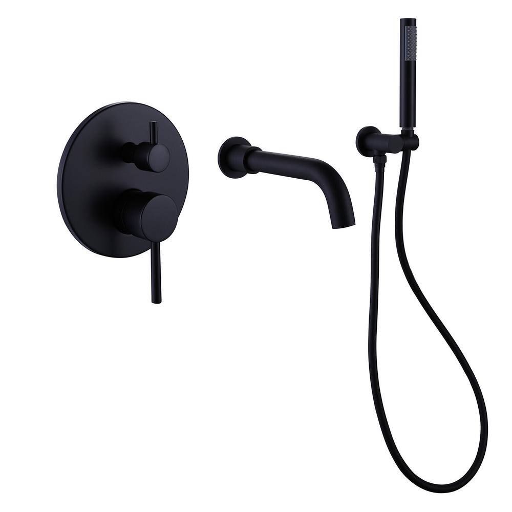 Single-Handle Wall Mount Roman Tub Faucet with Hand Shower，Bathtub Shower Faucet in. Matte Black price history on PriceWatchPro