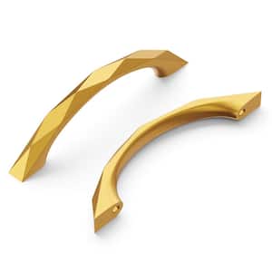 Karat Collection Pull 3-3/4 in. (96 mm) Center to Center Brushed Golden Brass Finish Modern Zinc Arch Pull (1-Pack)