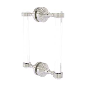 Pacific Grove 8 in. Back to Back Shower Door Pull with Groovy Accents in Satin Nickel