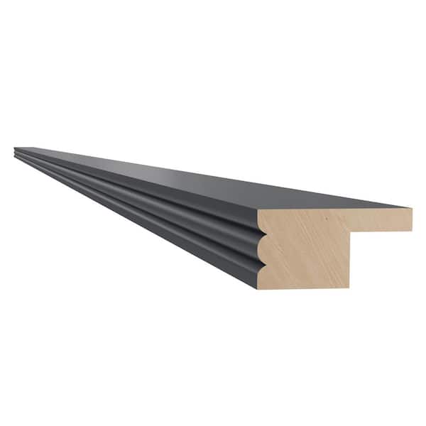 Home Decorators Collection Navarre Onyx Gray Shaker Assembled Plywood 2 in. x 96 in. x 1 in. Stock Beaded Light Rail Kitchen Cabinet Molding