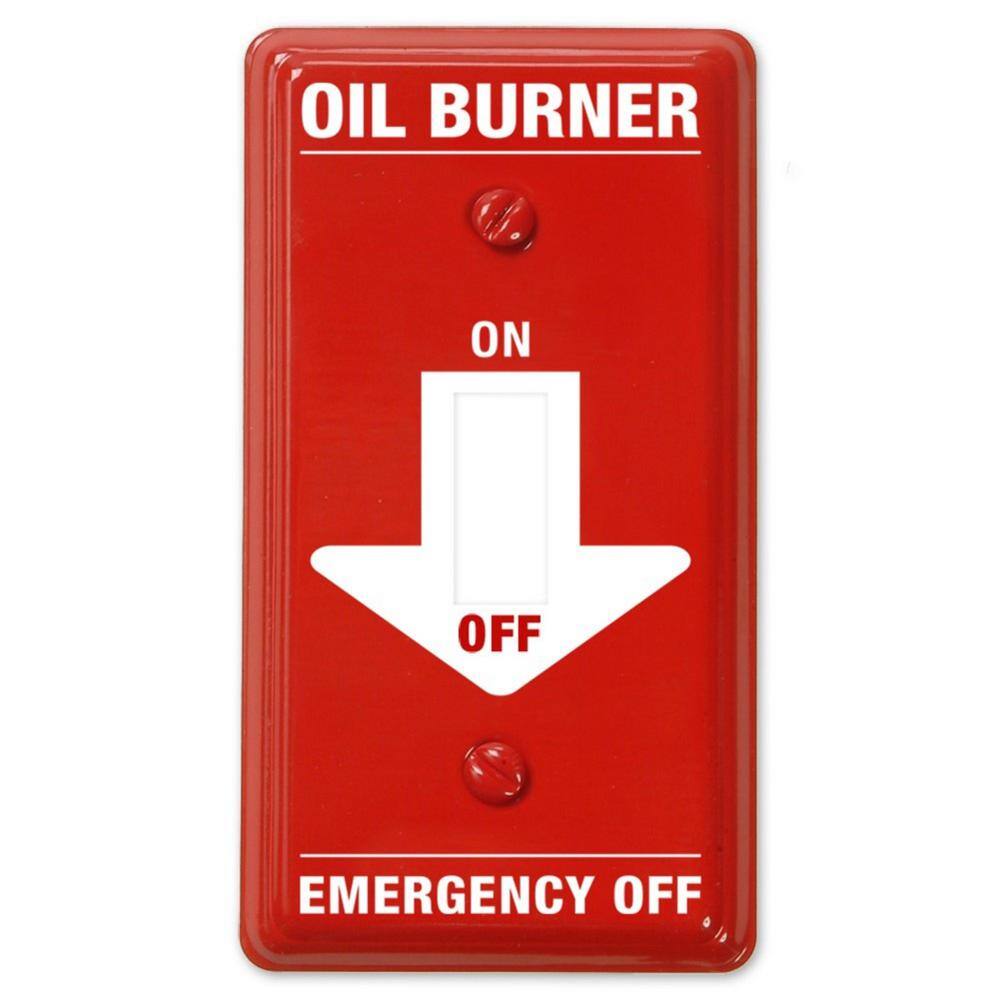 Emergency Oil Burner Metal Switch Cover Wall Plate - Red, 2-1/4 X 4 Inches (2 Pack), New Old Stock