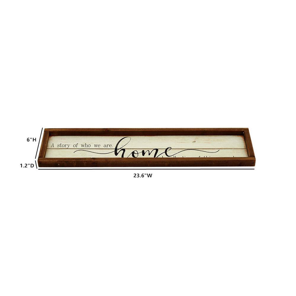 Rustic Brown and White Wood Framed Home Wall Sign