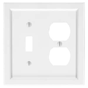 Shaker 2-Gang White 1-Toggle/1-Duplex BMC Wood Wall Plate