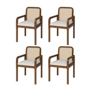 Gilbert Acorn Modern Ratten Dining Chair with Removable Cushion (Set of 4)