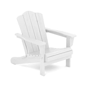 White Folding Composite Adirondack Chairs Without Cushion Set of 1