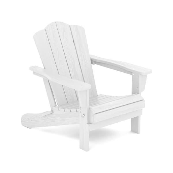 ITOPFOX White Folding Composite Adirondack Chairs Without Cushion Set of 1