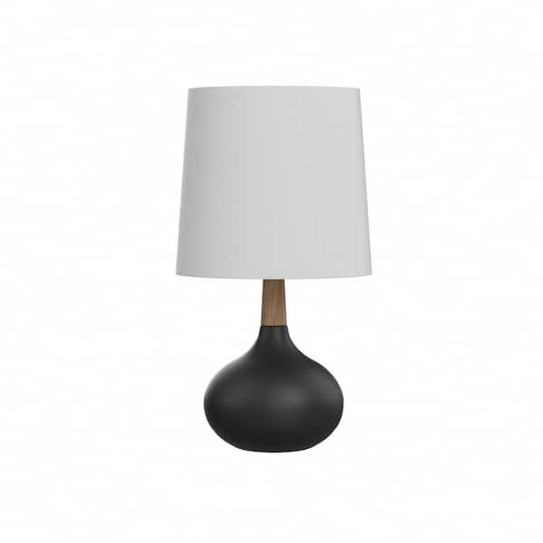 Cleveland 14 In. Black Modern Ceramic Bedroom Living Room Bedside Desk Nightstand Small Table Lamps Set of 2