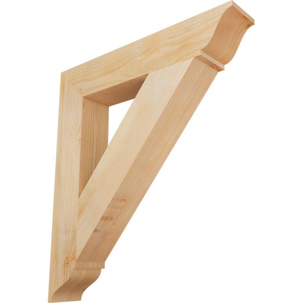 Ekena Millwork 6 in. x 38 in. x 34 in. Douglas Fir Traditional Rough Sawn Bracket