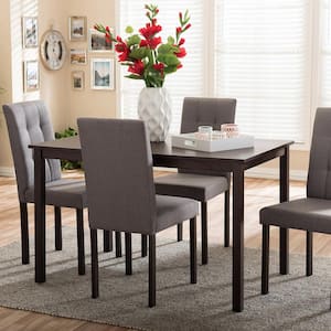 Andrew 9-Grids 5-Piece Gray Fabric Upholstered Dining Set
