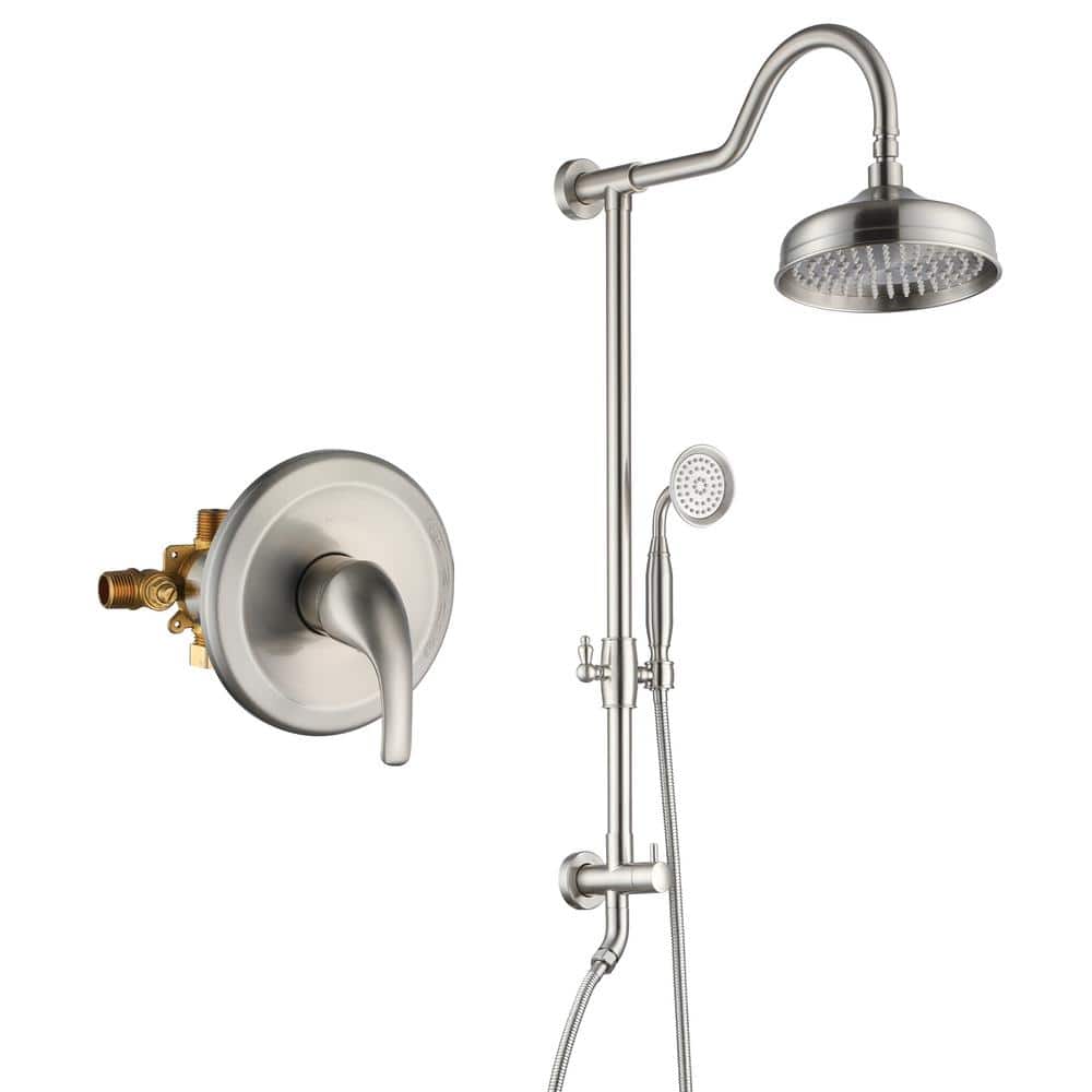 Single Handle 1-Spray 8.25 in. Shower Faucet 2.5 GPM with Pressure Balance 