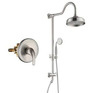 Single Handle 1-Spray 8.25 in. Shower Faucet 2.5 GPM with Pressure Balance Valve in. Brushed Nickel