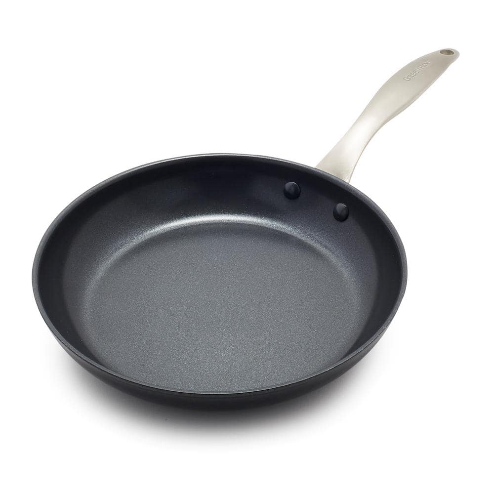 Black Ceramic Nonstick Aluminum Frypan Set with Stainless Steel Handles
