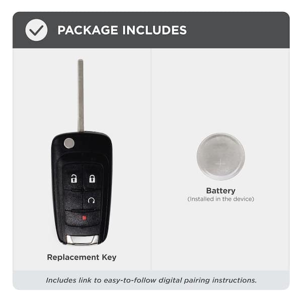 Car Keys Express GM Simple Key - 4 Button Flip Key with Remote Start  GMFK4RSSK-PK - The Home Depot