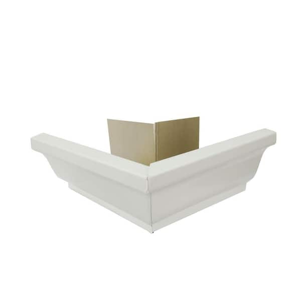 Amerimax Home Products 5 in. White Aluminum K-Style Outside Gutter Miter 90°