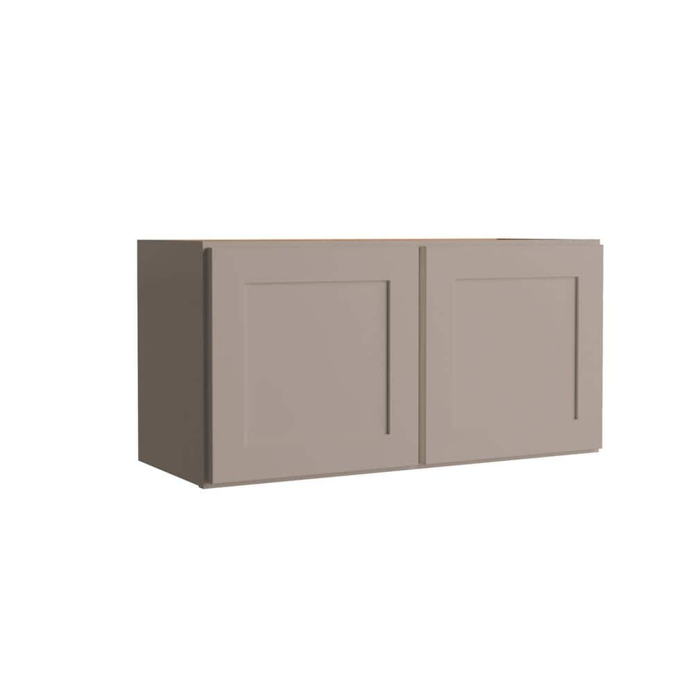 Hampton Bay Courtland 30 in. W x 12 in. D x 15 in. H Assembled Shaker Wall Kitchen Cabinet in Sterling Gray