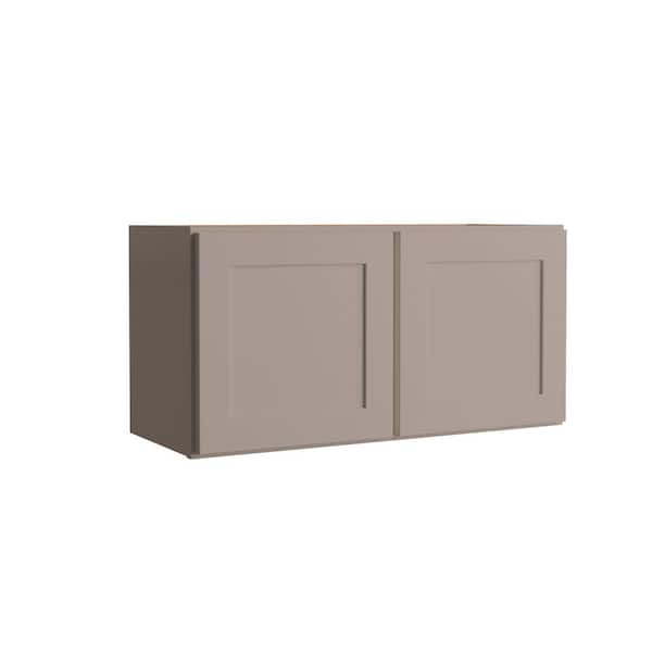 Hampton Bay Courtland 30 in. W x 12 in. D x 15 in. H Assembled Shaker Wall Bridge Kitchen Cabinet in Sterling Gray