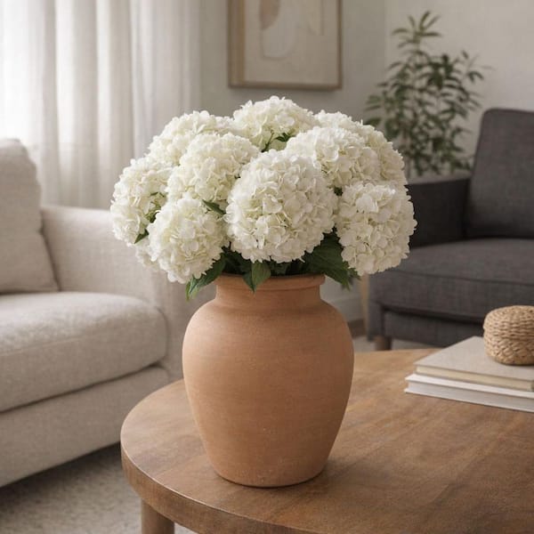 10 in. Natural/Brown Terra Cotta Round Traditional Decorative Vase