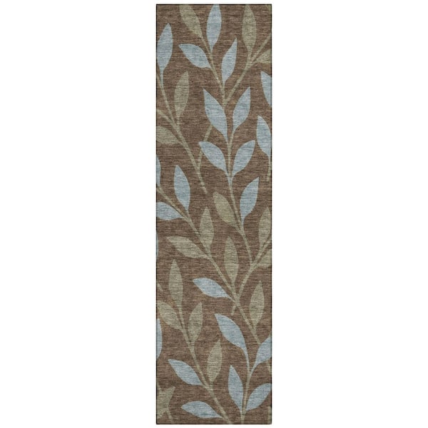 Chantille Machine Washable Indoor/Outdoor Abstract ACN3033 Chocolate 2 ft. x 7 ft. Runner Rug